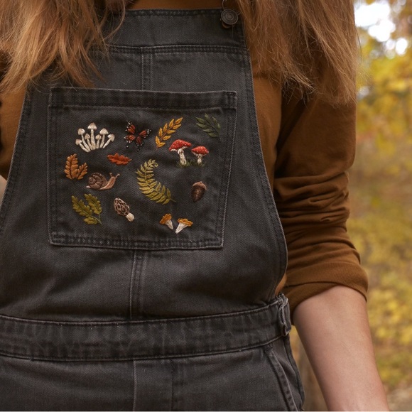 SOLD | Upcycled Hand Embroidered Overalls - Picture 5 of 8